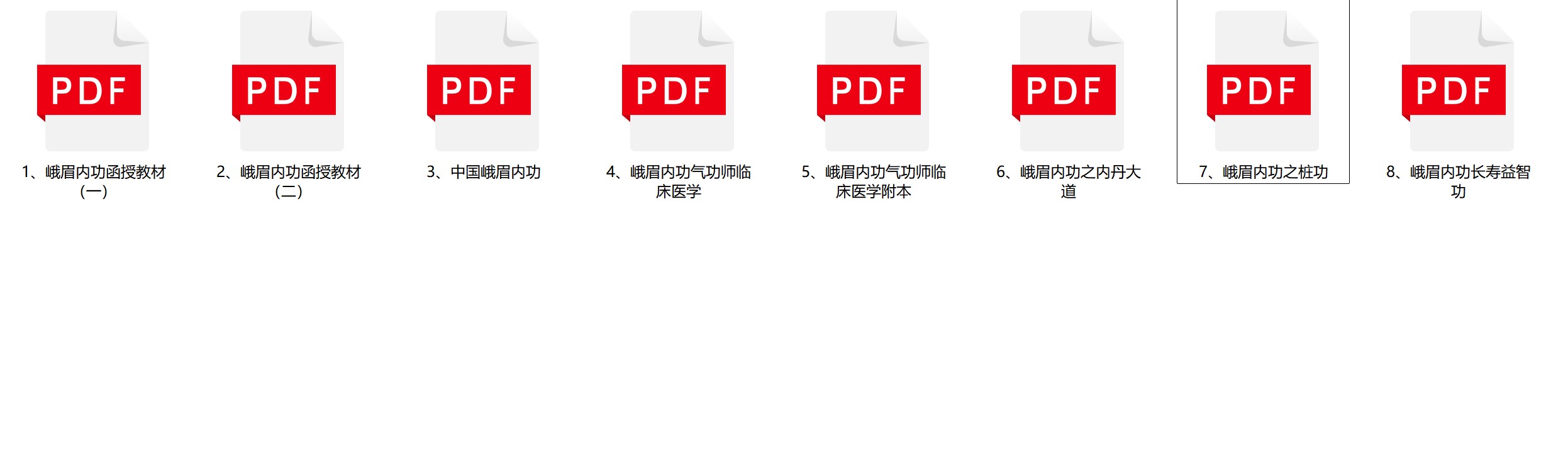 中华峨眉内功函授教材8册电子版